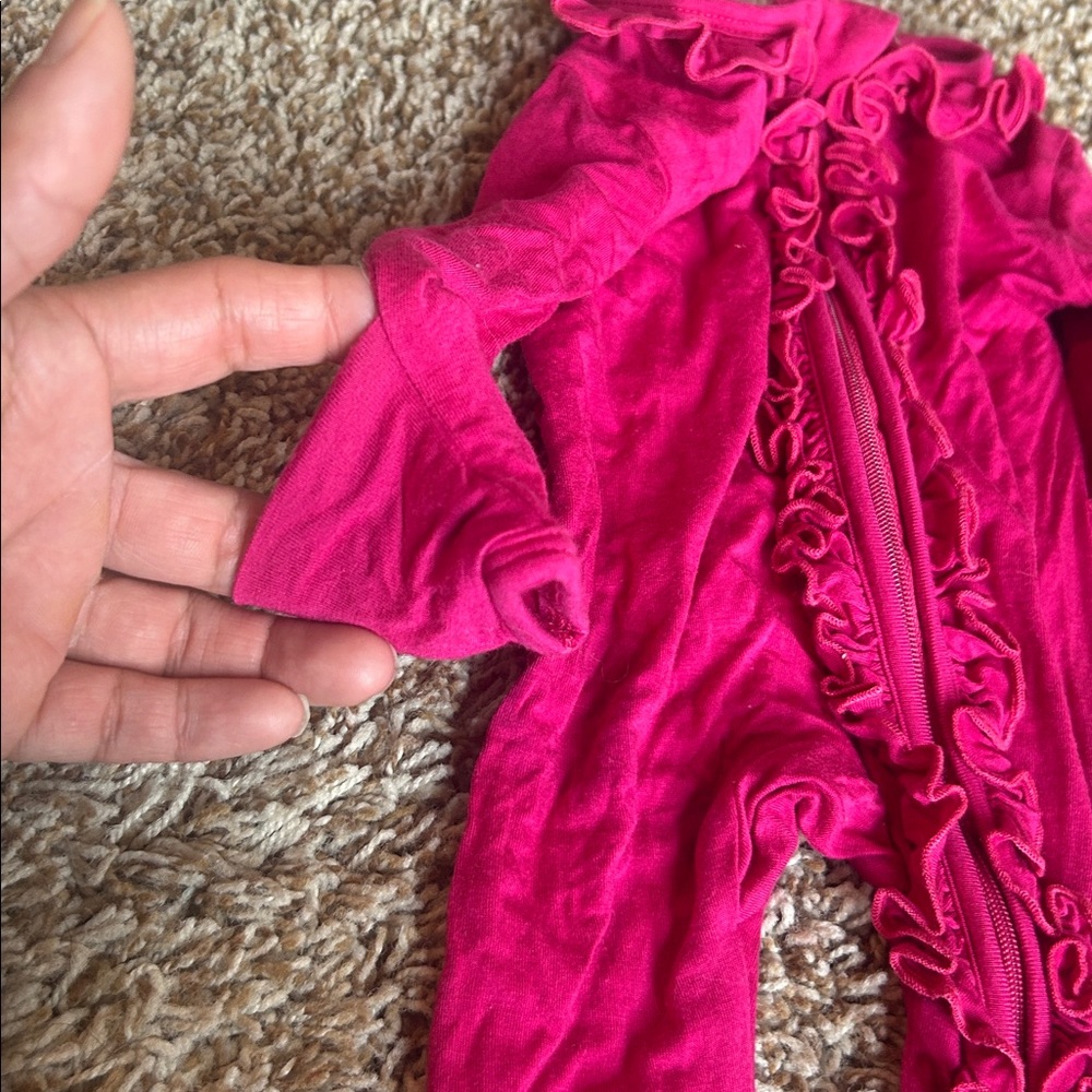 Pink Ruffled Kids One Piece - Picture 4 of 4
